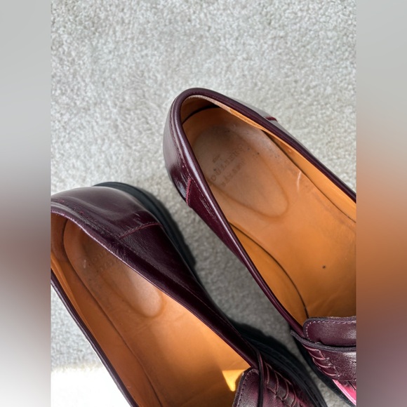 Sezane Albane Style Burgundy Leather Platform Loafers Chunky Lug Sole US 8.5 - Picture 7 of 10